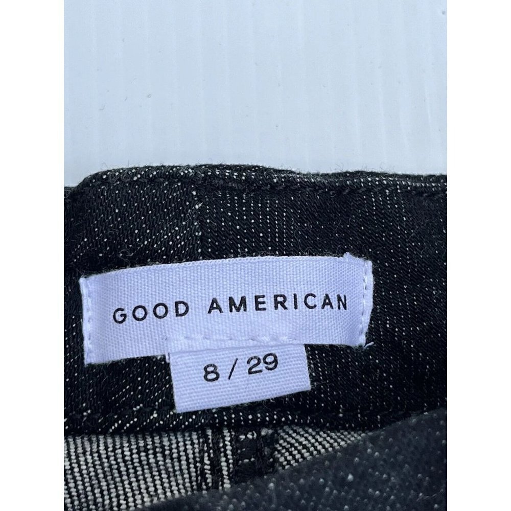 Good American Black Denim Good Legs Straight Cashmere Jeans - Picture 8 of 16
